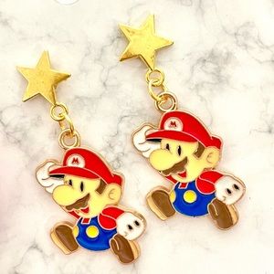 Mario Star Dangle Earrings
